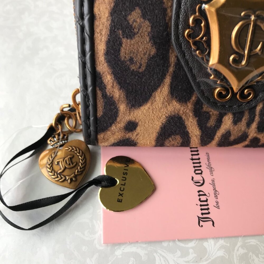 Juicy Couture Romance Coin Zip Around Natural Leopard Wallet - Picture 9 of 11